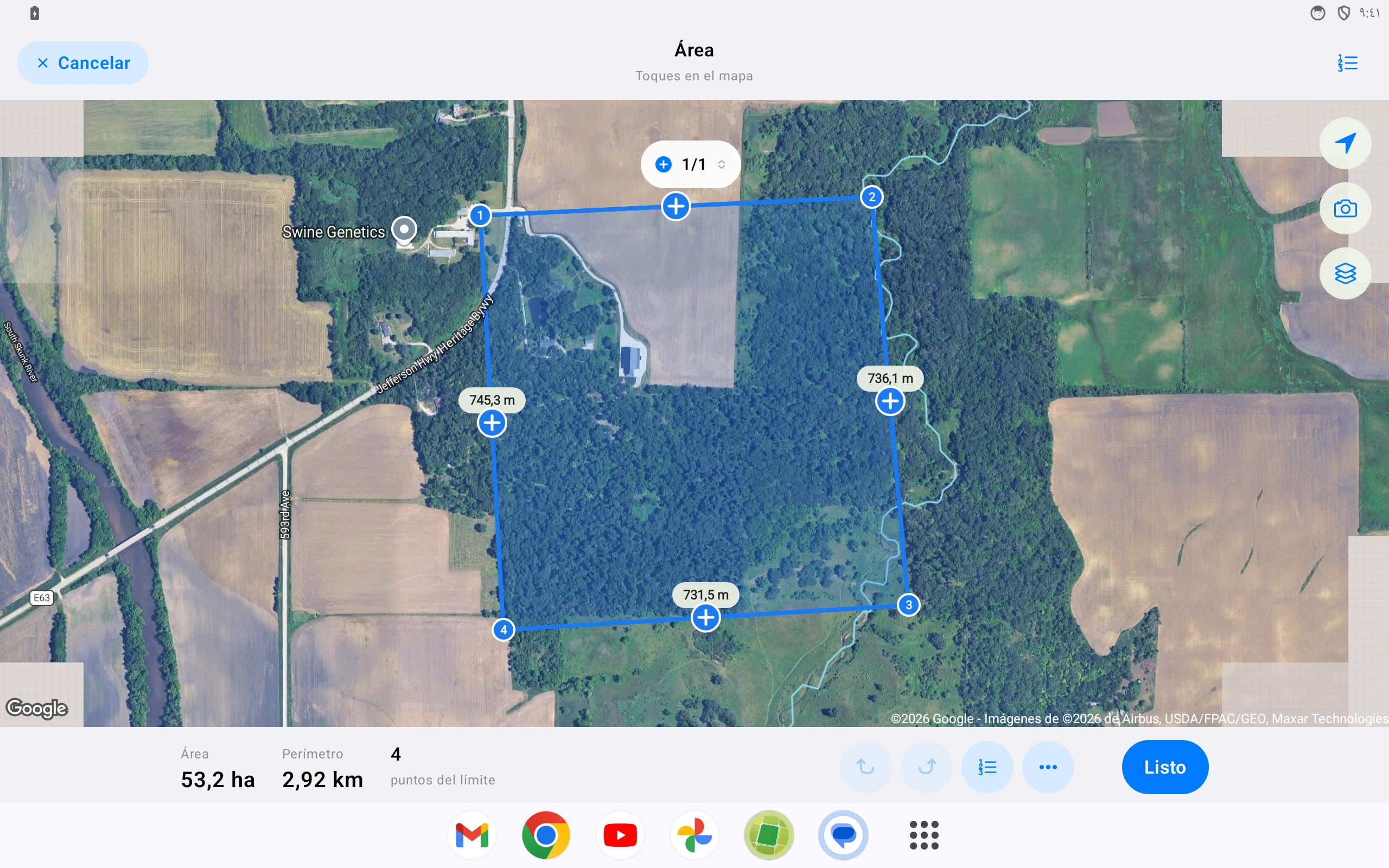 Tableta Android — Mide áreas y distancias