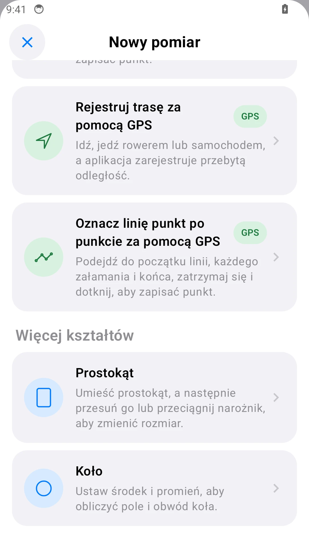Mierz koła i prostokąty.
