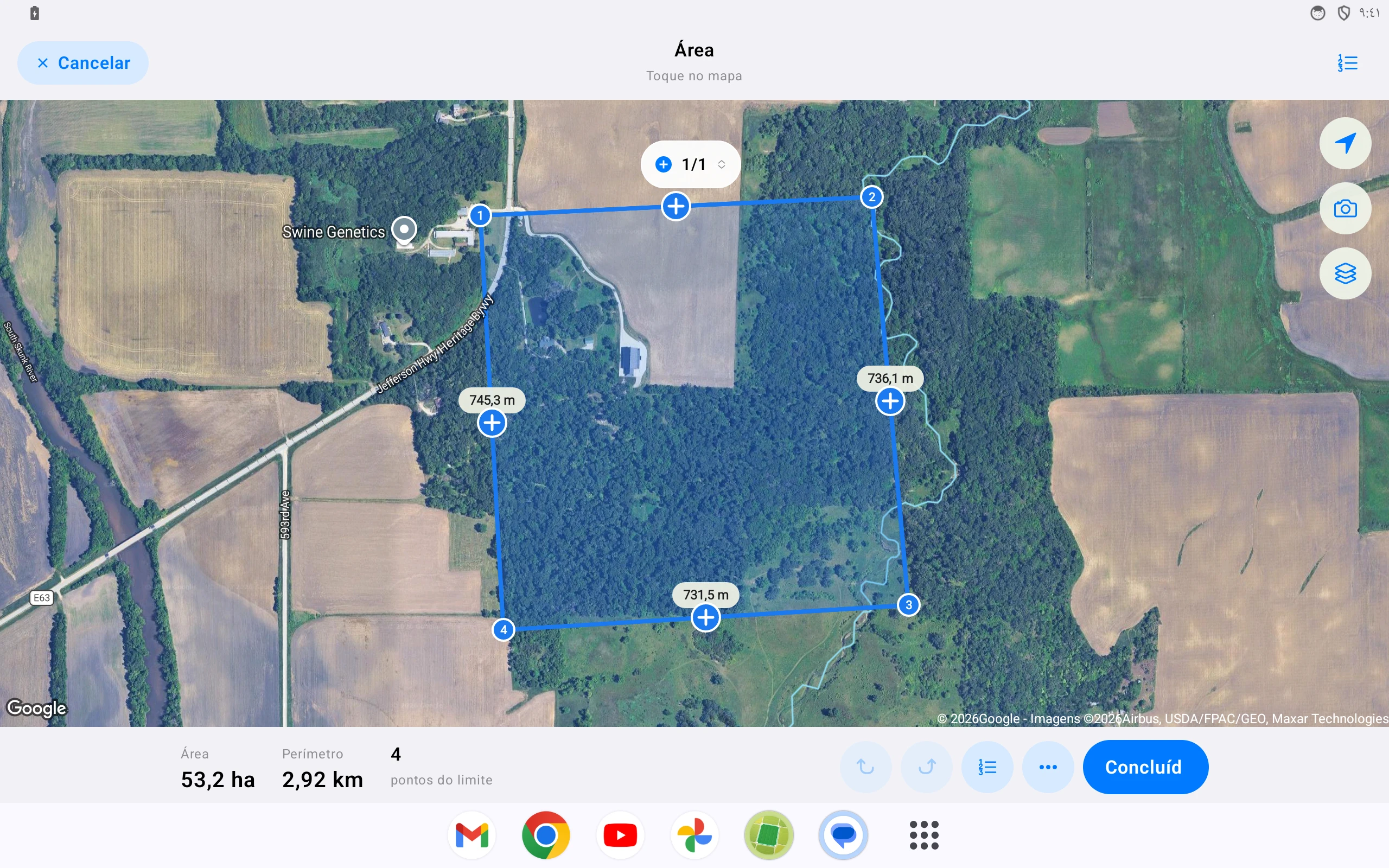 Tablet Android — Meça áreas e distâncias
